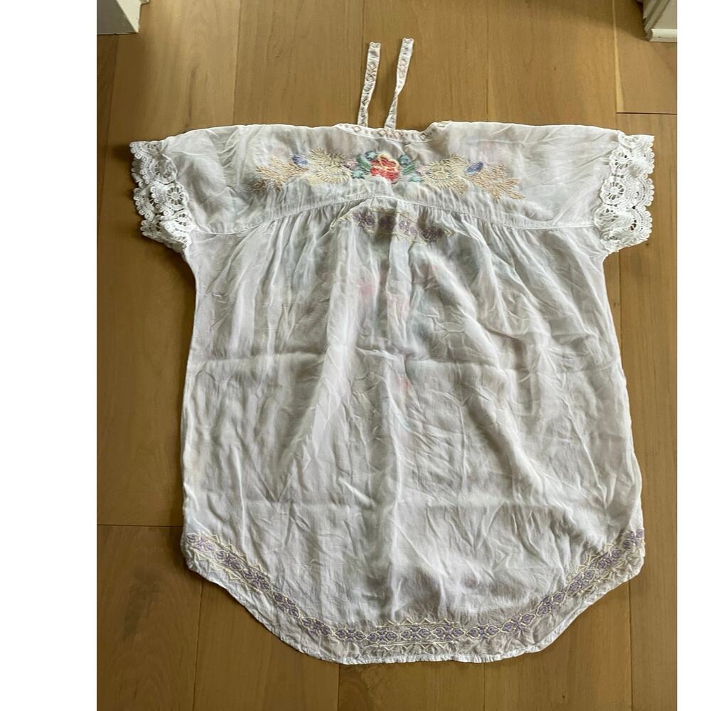 Johnny Was short sleeve hi-low blouse top L - Picture 4 of 4